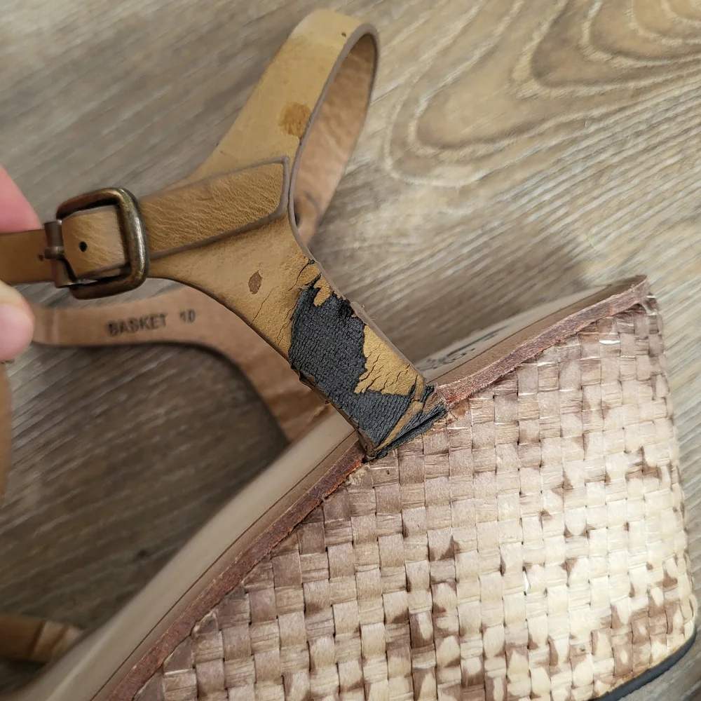 Corkys Basket Sandal Womens 10 Weave Leather 3